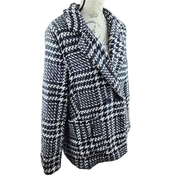 Jade & Ivory 26 International NWT Double Breasted Houndstooth Blazer Peacoat M - Picture 9 of 10